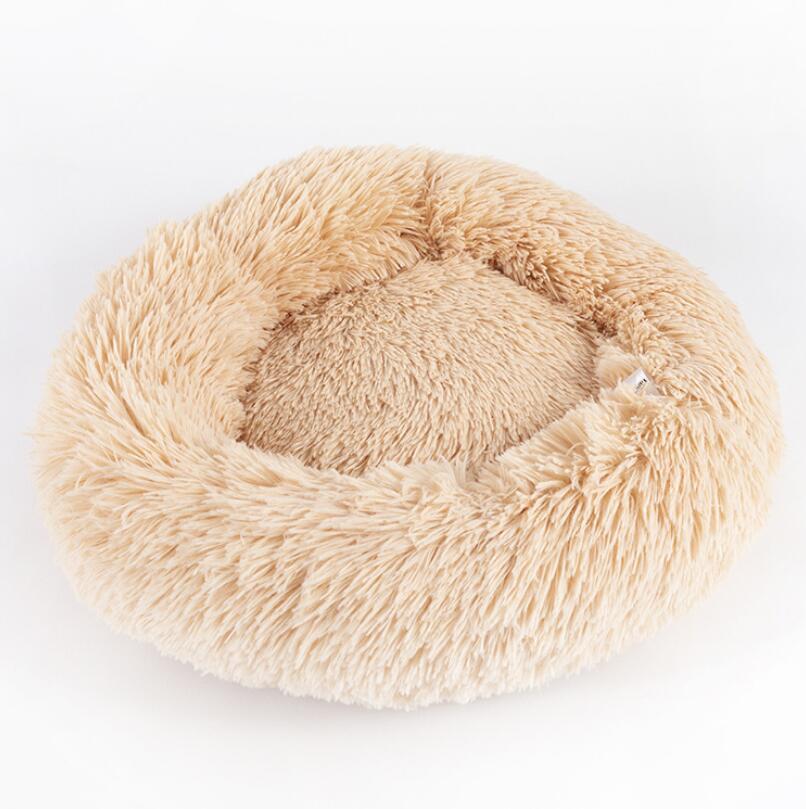 Soft Round Plush Bed for Cats & Small Dogs