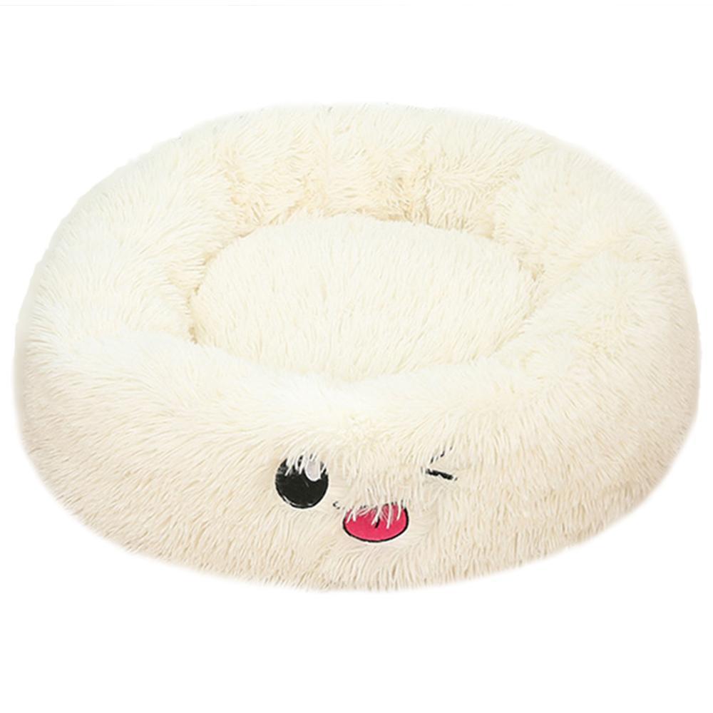 Soft Round Plush Bed for Cats & Small Dogs