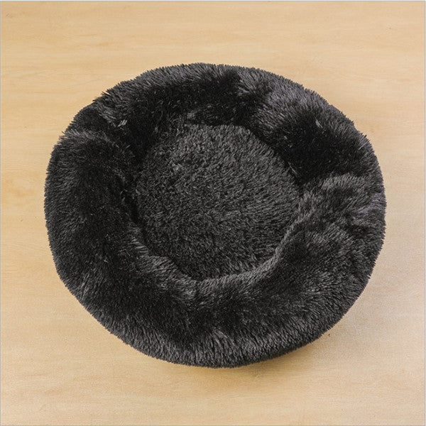 Soft Round Plush Bed for Cats & Small Dogs