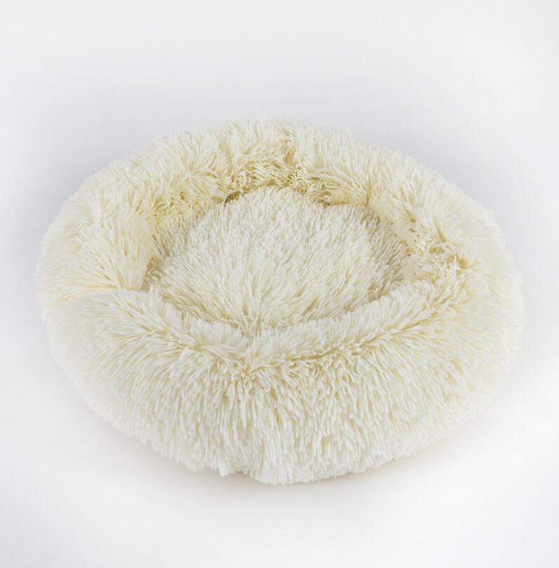Soft Round Plush Bed for Cats & Small Dogs