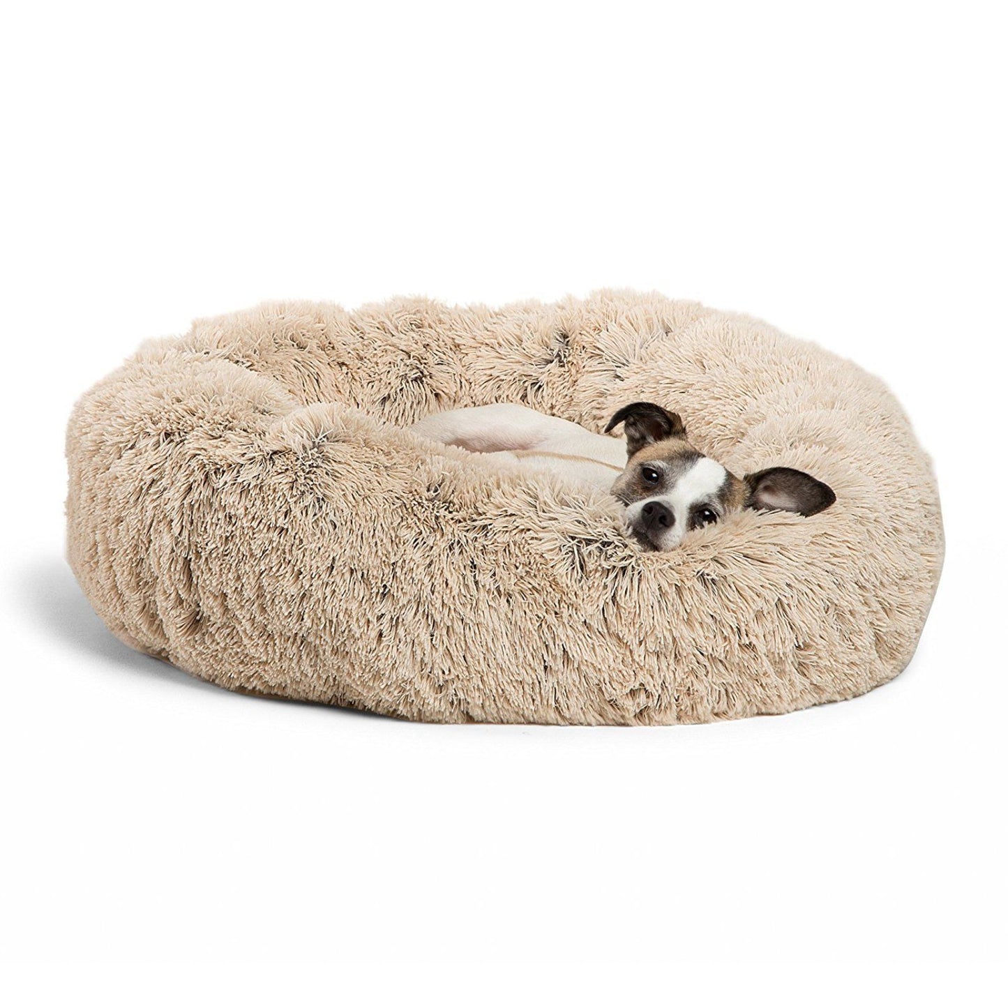 Soft Round Plush Bed for Cats & Small Dogs