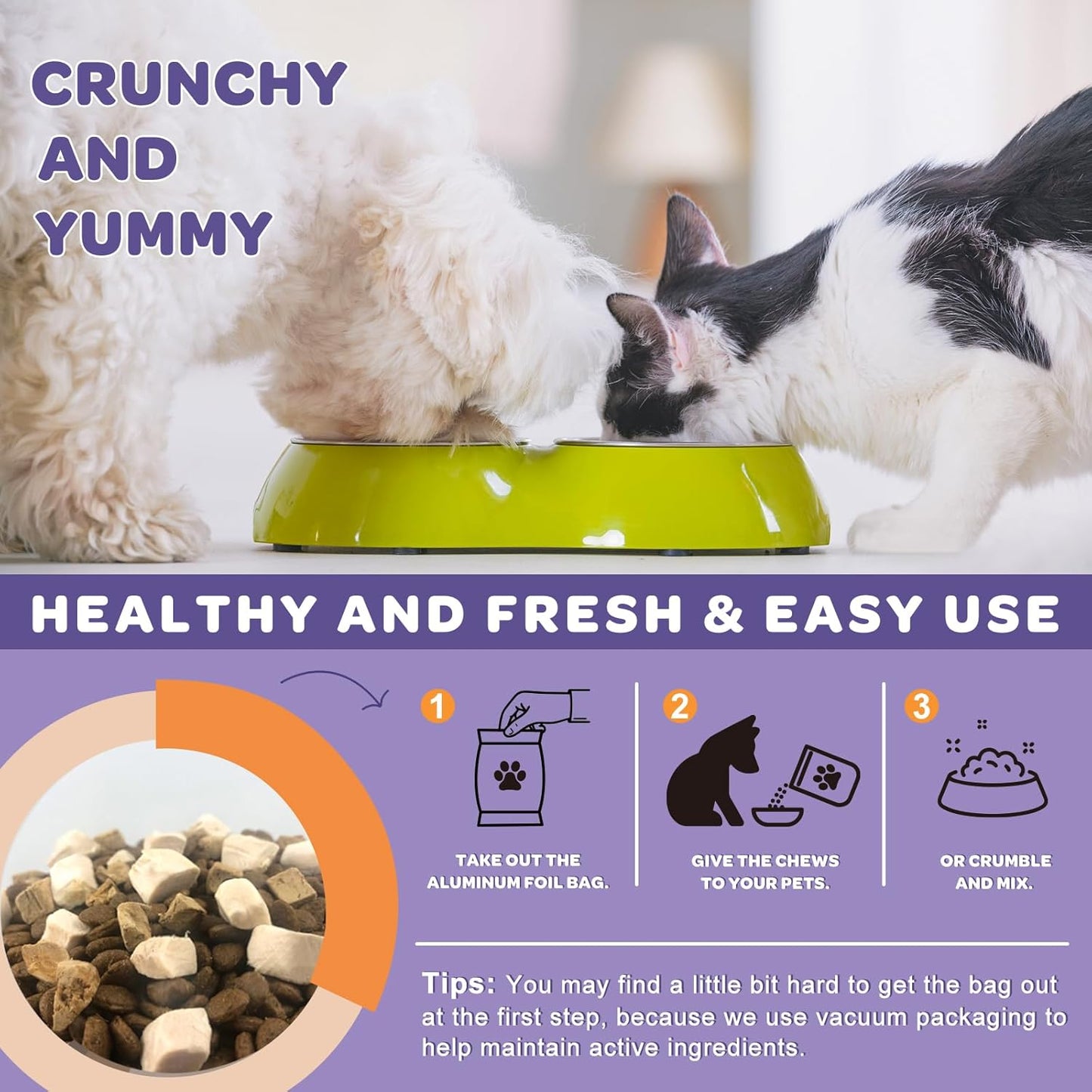 Probiotics for Dogs & Cats, 6 Billion CFUs, Freeze Dried with Prebiotics and Enzymes