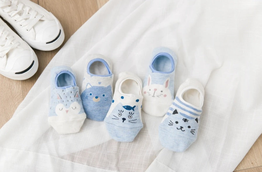 Animal Cartoon Pet Socks - 5 Pack