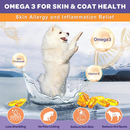 Probiotics for Dogs & Cats, 6 Billion CFUs, Freeze Dried with Prebiotics and Enzymes