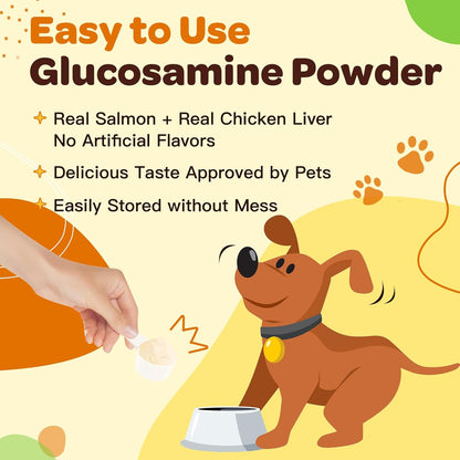 Glucosamine Joint Supplement for Dogs & Cats: Includes Chondroitin, MSM, and Turmeric to Support Hip and Joint Mobility
