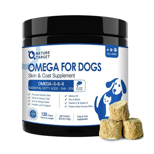 Omega 3 Fish Oil for Dogs & Cats- Salmon Oil with EPA & DHA Fatty Acids